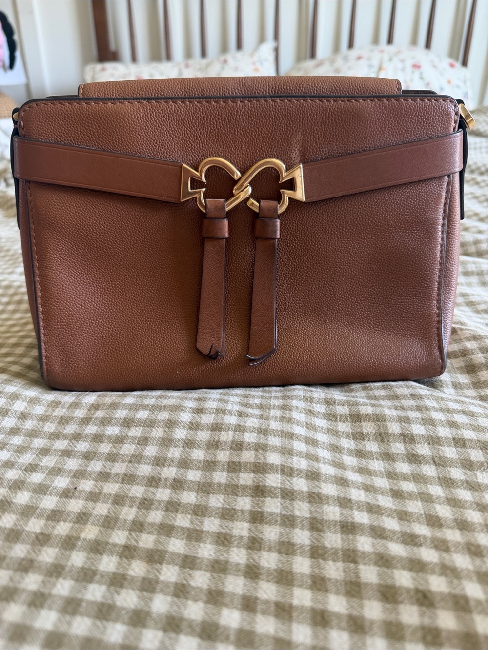 kate spade Brown Leather Crossbody with Gold Hardware